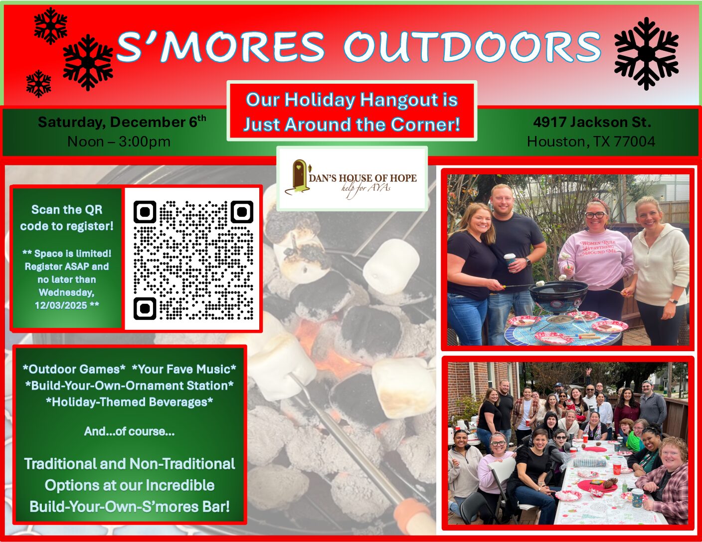 S'mores Outdoors - YA Holiday Hangout at the House 1